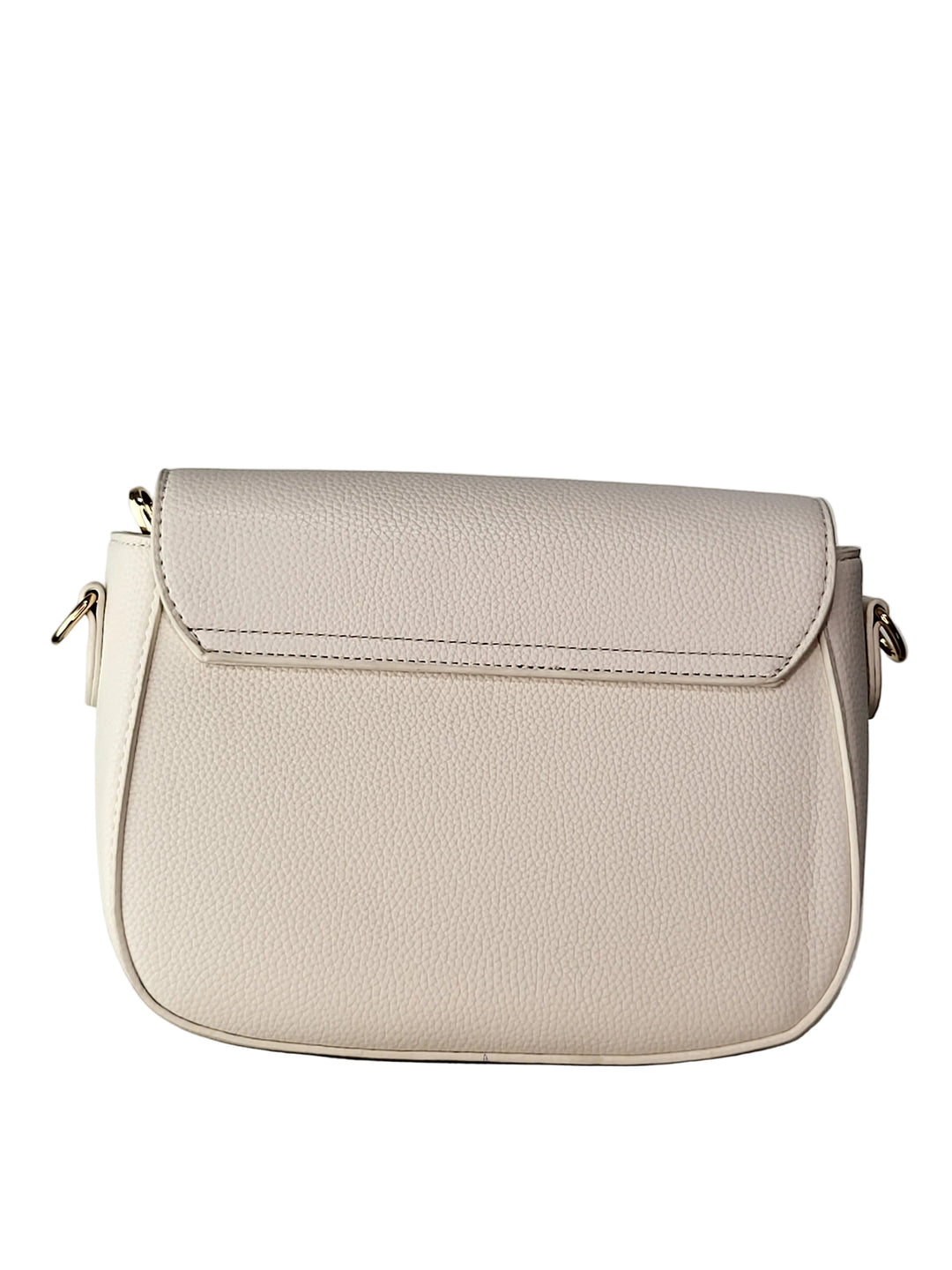 Beige leather wallet on a light gray background