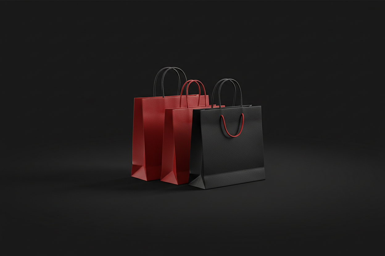 make the bags red and black